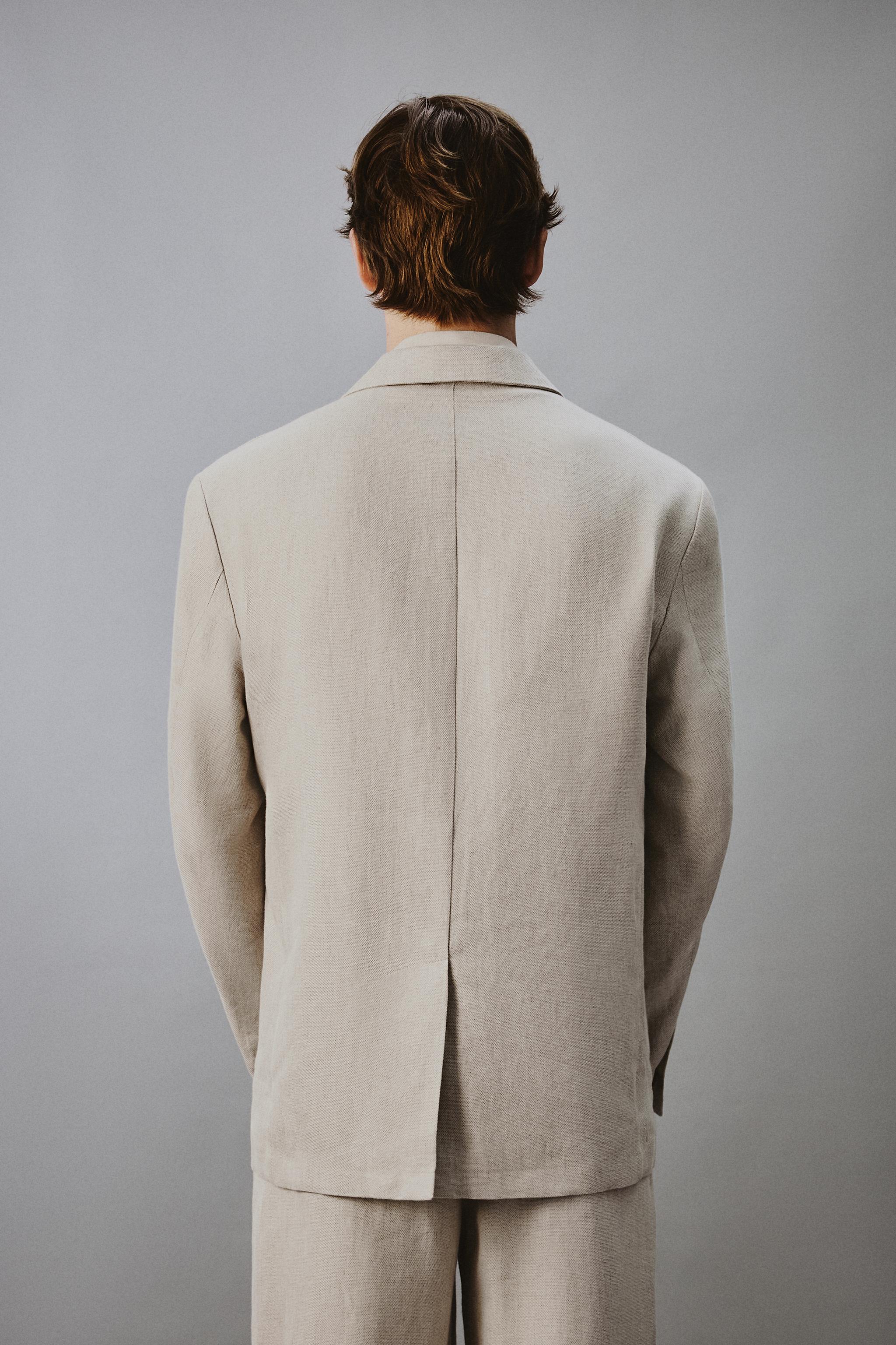 RELAXED FIT COTTON - LINEN SUIT BLAZER